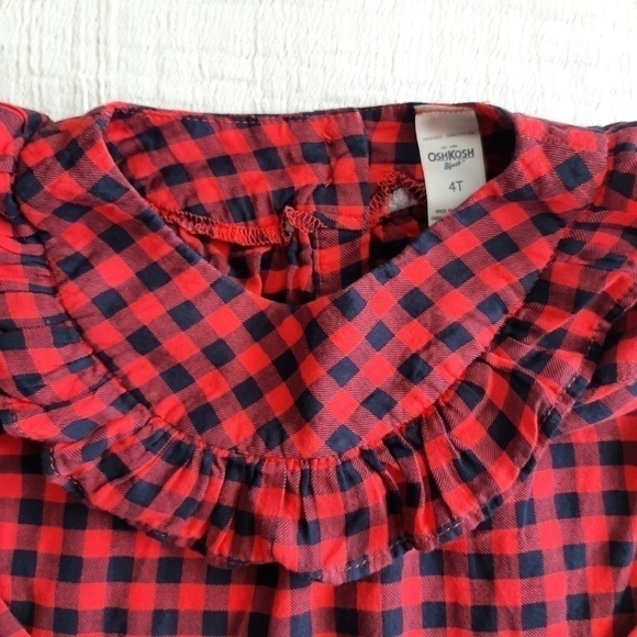 𝅺OSHKOSH plaid blouse size 4T - Picture 4 of 6